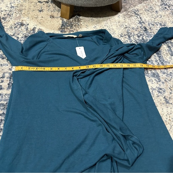 NWT Soft Surroundings Legion Blue Madeline Asymmetrical Knit Long Sleeve Tunic - Picture 7 of 9
